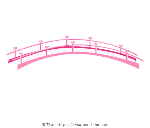 手绘粉红色桥梁矢量素材